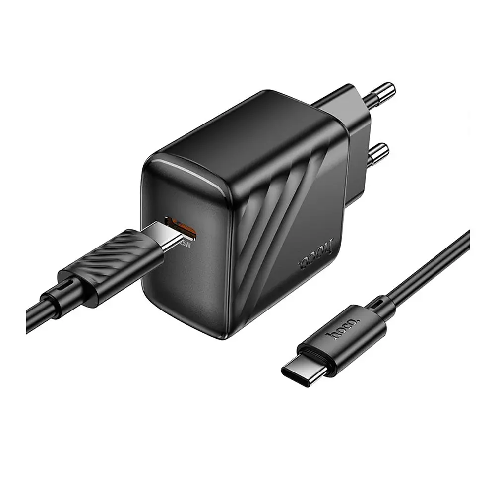 Зарядний комплект Hoco CS24A PPS 3.3-11V 2.75A PD/QC 25W 1USB-C Type-C-Type-C 1 м Black (35886_3605556) - фото 5