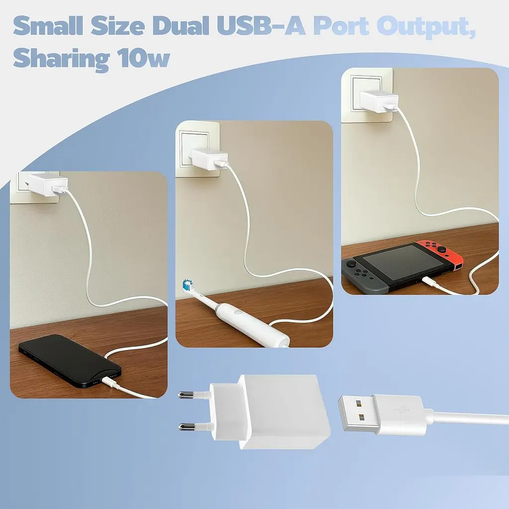 Комплект USB-A зарядних адаптерів 10W для смартфонів, 2 шт - фото 6