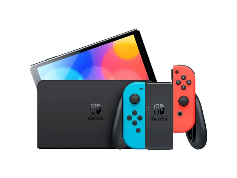Портативна ігрова приставка Nintendo Switch OLED with Neon Blue and Neon Red Joy-Con (045496453442) - фото 4