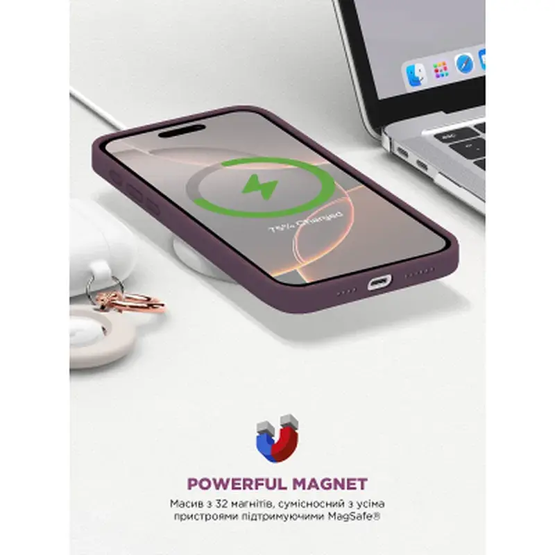 Чохол до мобільного телефона Armorstandart ICON2 MagSafe Apple iPhone 16 Pro Max Plum (ARM81322) - фото 9