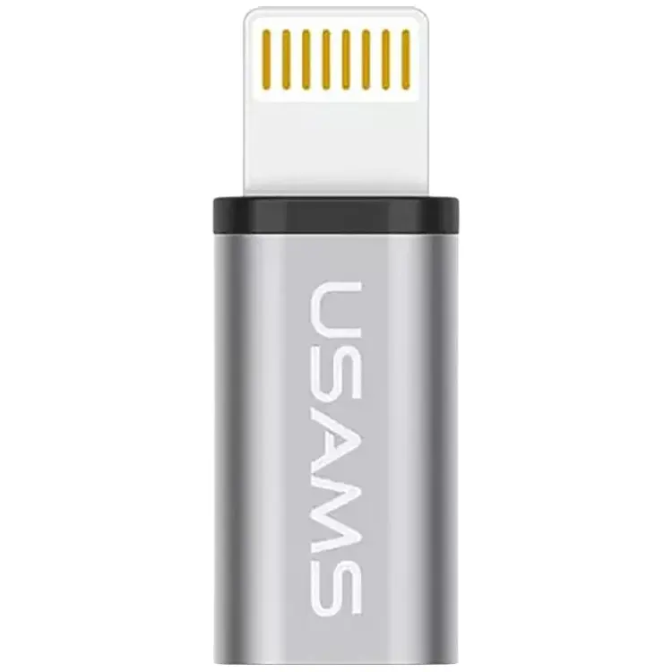 Перехідник Usams US-SJ049 iPhone6S to Micro Metal Adapter Grey