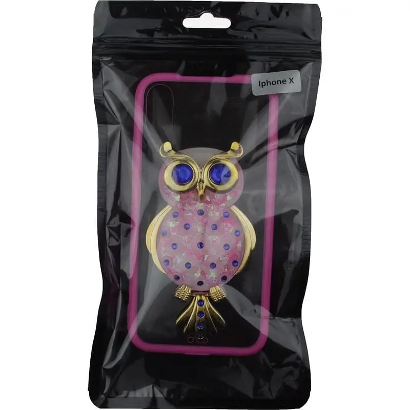 Чохол-накладка Toto TPU Case Decorative Stones IPhone X Owl Pink - фото 2