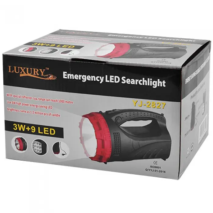 Ліхтар переносний прожектор Luxury 2827 3 W + 9 LED / 25 LED вбудований акумулятор ЗП 220 V - фото 4
