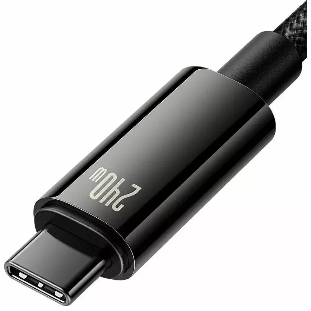 Кабель Baseus Tungsten Gold Fast Charging Cable Type-C to Type-C 240W 2m CAWJ040101 Black - фото 4
