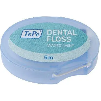 Зубна нитка TePe Dental Floss вощена, що розпушується (м'ята), 5 м - фото 2