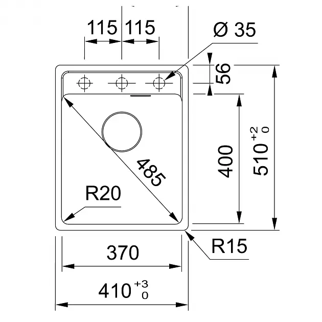 Кухонна мийка Franke Maris MRG 610-37 TL (114.0668.864) гранітна - врізна - Чорний матовий - фото 2