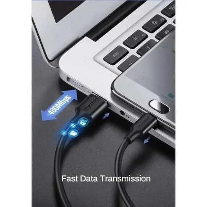 Дата кабель USB 2.0 AM to Micro 5P 1.0m US289 Black Ugreen (60136) - фото 2