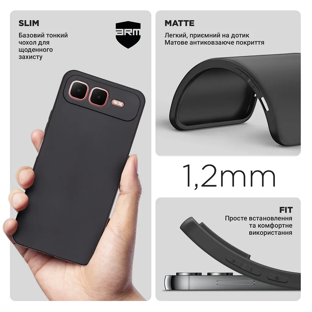 Чехол-накладка для смартфона Infinix Smart 10 Plus 4G противоударный, силиконовый, термополиуретановый (ТПУ), с защитой камеры и корпуса, черный, защита всего корпуса, ArmorStandart (ARM87993) - фото 3