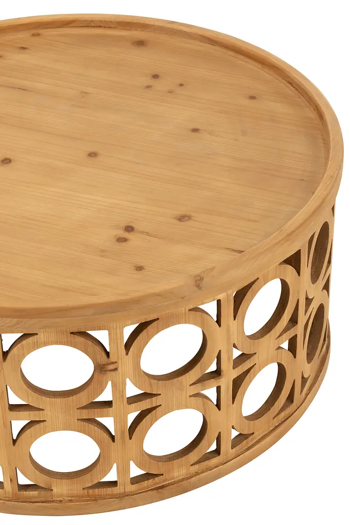 Кавовий столик J-line із дерева фігурний 80х36 см (50831) - фото 2