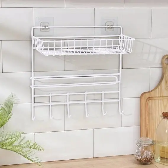 Полиця навісна двоярусна Stenson 30х14х29 см біла (25542) - фото 3