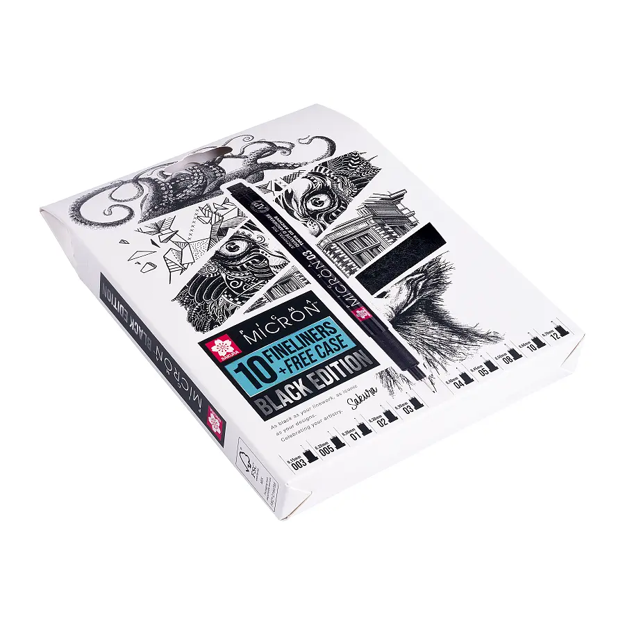 Набір лінерів Pigma Micron Black Edition 10 шт.(003-12) Чорний Sakura - фото 5