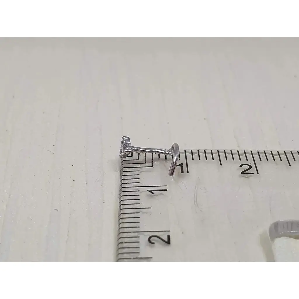 Срібна сережка-пірсинг Астор в ніс з фіанітами. 818-2442Р - фото 4