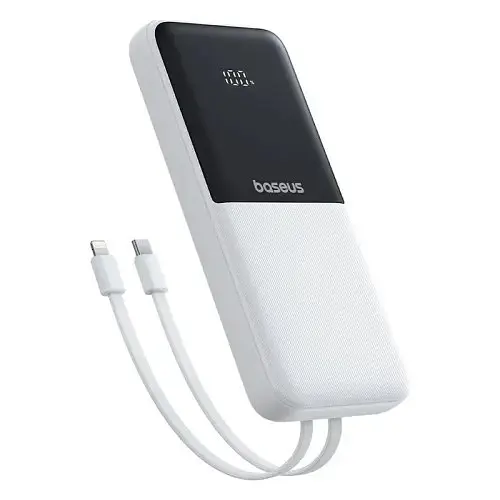 Зовнішній акумулятор Baseus Lipow 20000mAh 22.5W із 2 вбудованими кабелями USB-C + iPhone (PPJP312) - фото 3