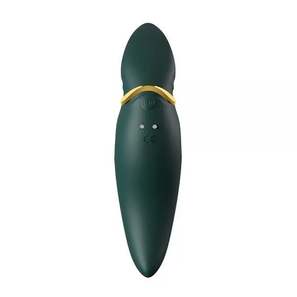 Вібратор Zalo - Hero кліторальний, 14.5х3.9 см зелений - фото 4