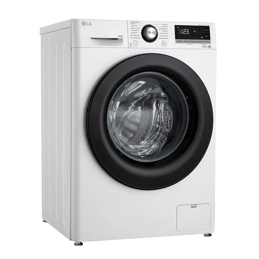 Стиральная машина LG фронтальная, 8,5 кг, 1200, A+++, 48см, дисплей, пара, инвертор, белый (F2V3GS6WW) - фото 2