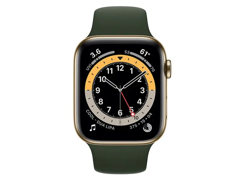 Смарт-годинник Apple Watch Series 6 GPS + Cellular 44mm Gold Stainless Steel Case w. Cyprus Green Sport B. (M07N3/M09F3) - фото 2