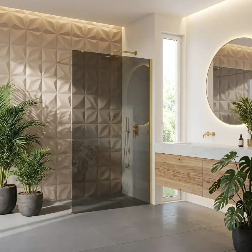Душова стінка Rea Flexi 130x195 grey brushed gold KPL-K99281 - фото 2