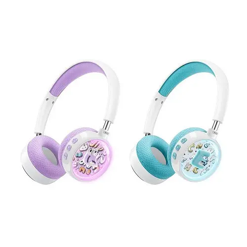 Навушники накладні XO BE57 Colorful Elf Kids Wireless Headphones Фіолетові - фото 2