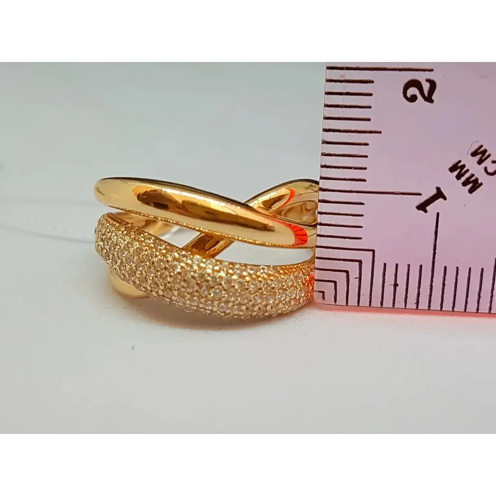 Золоте кільце Імперія золота з фіанітами. КВ743И 16,5 - фото 4