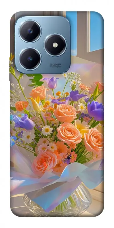 Чехол Demsky Яркий букет для Realme C63 4G - фото 1