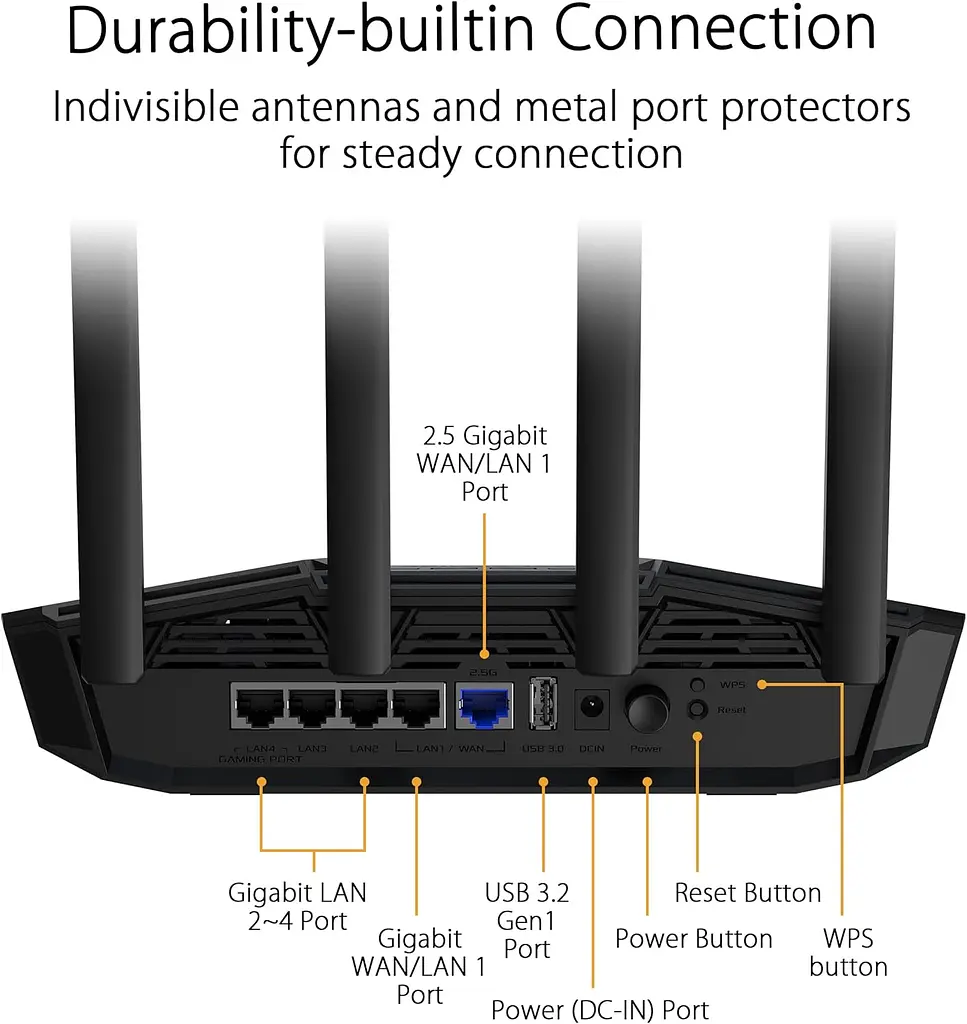 Маршрутизатор Asus TUF-BE3600 BE3600, 4xGE LAN, 2,5xGE WAN, 1xUSB3.2, MESH - фото 6