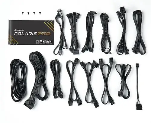Блок живлення 1300 Вт, Chieftec Polaris Pro, Black, модульний, 80+ Platinum, Active PFC, 135 мм FDP, 4xMolex / 12xSATA / 1x16-pin / 6x6+2-pin / 1x20+4-pin / 2x4+4-pin, захист AFC/OCP/OPP/OTP/OVP/SCP/SIP/UVP, ATX 12V 3.0 (PPX-1300FC-A3) - фото 5