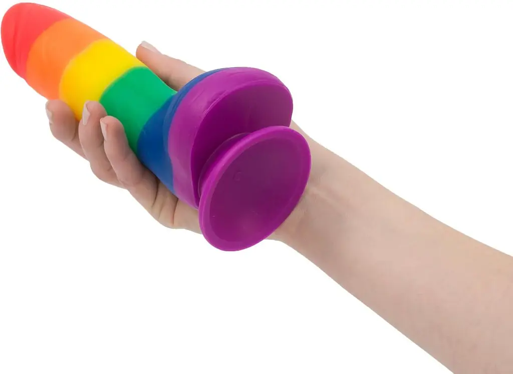 Радужный фаллоимитатор Addiction - JUSTIN - 8" - RAINBOW, 20,3 см, силикон - фото 5