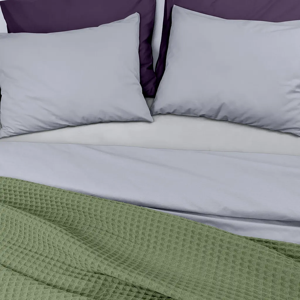 Плед-покривало Cosas Greek Waffle Olive вафельне 110х140 см (Blanket_53Olive_GreekWaffle_110x140) - фото 2