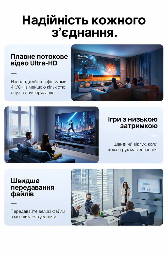 Мережевий патч-корд Ethernet Cat6A UTP на витій парі Vention 15 м 2 штекери RJ45 8P8C передавання даних до 10 Гбіт/с текстурована нековзка ПВХ-оболонка хрестоподібний розділювач витих пар позолочені контакти штекерів чорний кабель із напівпрозорими синіми корпусами штекерів (ISCBN) - фото 13