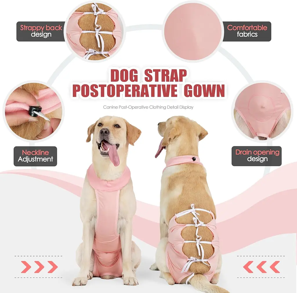 Дихаюча попона для собак Derby Breathable Pet Recovery Suit, Pink, M - фото 2