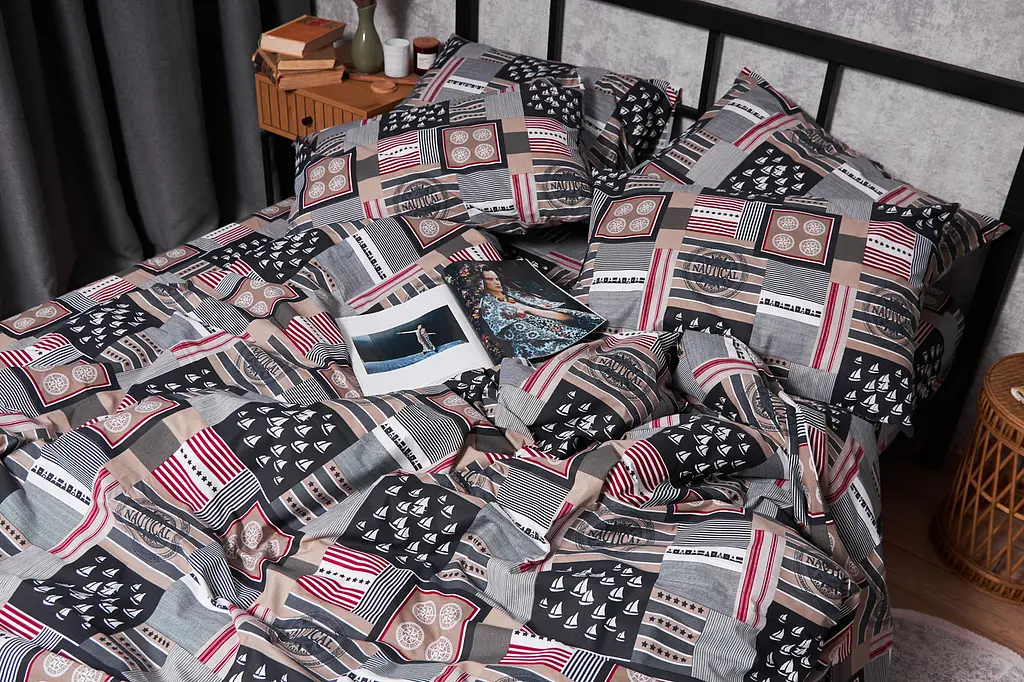 Комплект постельного белья Moon&Star Бязь Gold Люкс Nautical семейный 160х220х2 наволочки 4х50х70 - фото 5
