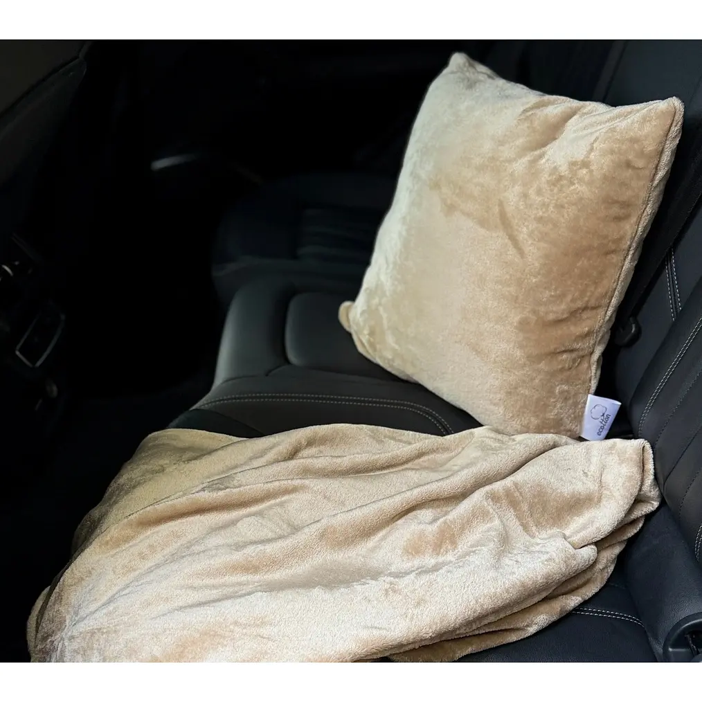 Набір для подорожі Ecotton Travel Beige: подушка та плед бежевий (21673) - фото 2
