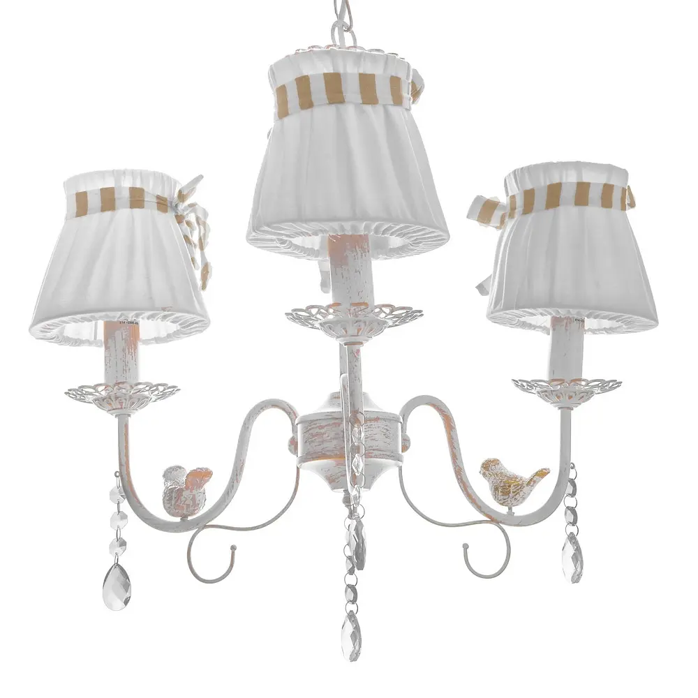 Люстра подвесная Brille прованс с абажуром E14 40W WH (BKL-660S/3) - фото 3