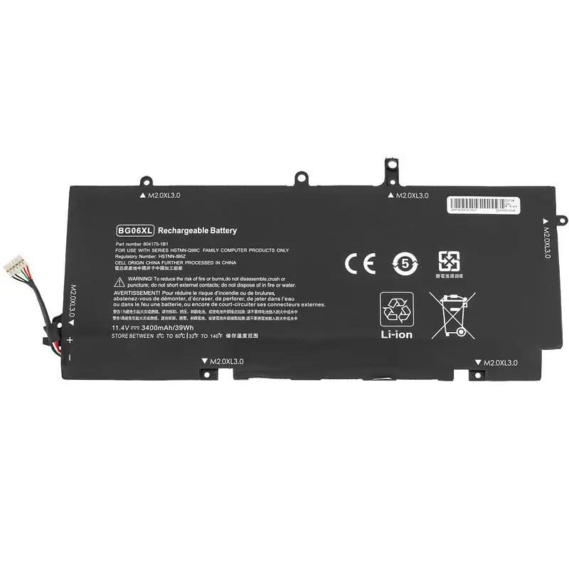 Батарея Hewlett Packard для ноутбука HP BG06XL (EliteBook Folio 1040 G3) 11.4V 3400mAh 39Wh Чорний - фото 2