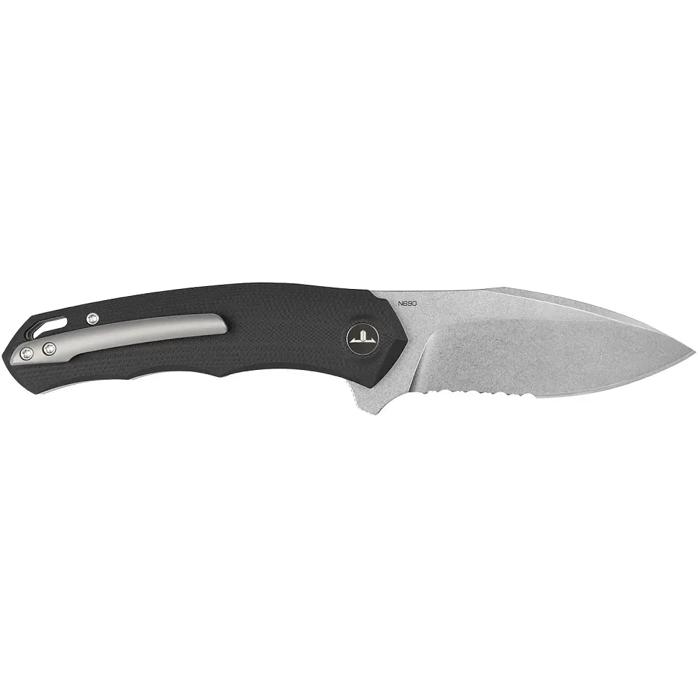 Ніж Cimmerian Knives C1 SW Half Serrated N690 Black - фото 2