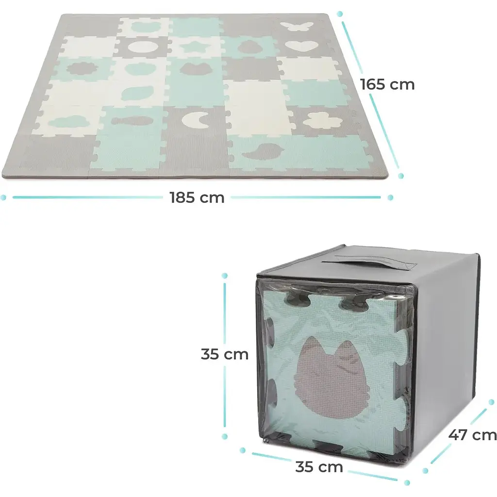 Килимок-пазл Kinderkraft Luno Shapes Mint 30 елементів (KPLUSH00MIN0000) - фото 8