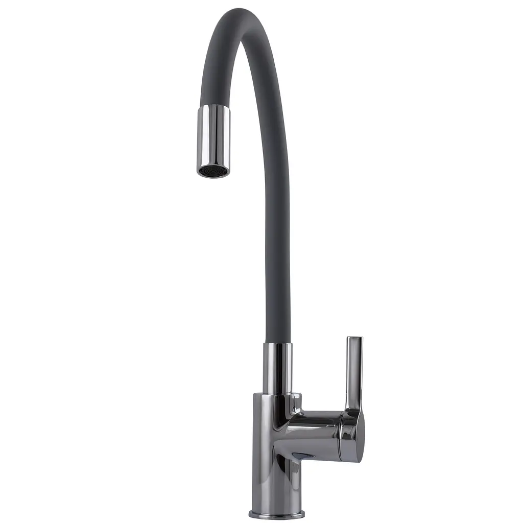 Змішувач кухонний TOPAZ MODERNO TMD-8853-H78A-GR поворотний латунний для миття посуду з гофрогусаком - фото 5