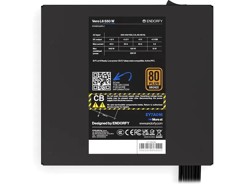 Блок живлення ENDORFY Vero L6 550W (EY7A016) - фото 3