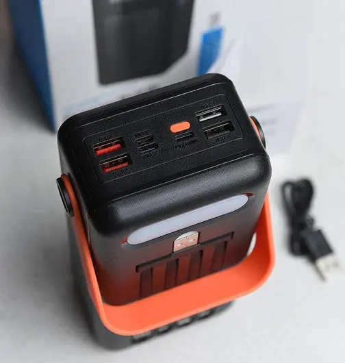 Универсальная зарядная батарея ACL PW-19 50000mAh + солнечная панель + фонарик (Черный) - фото 9