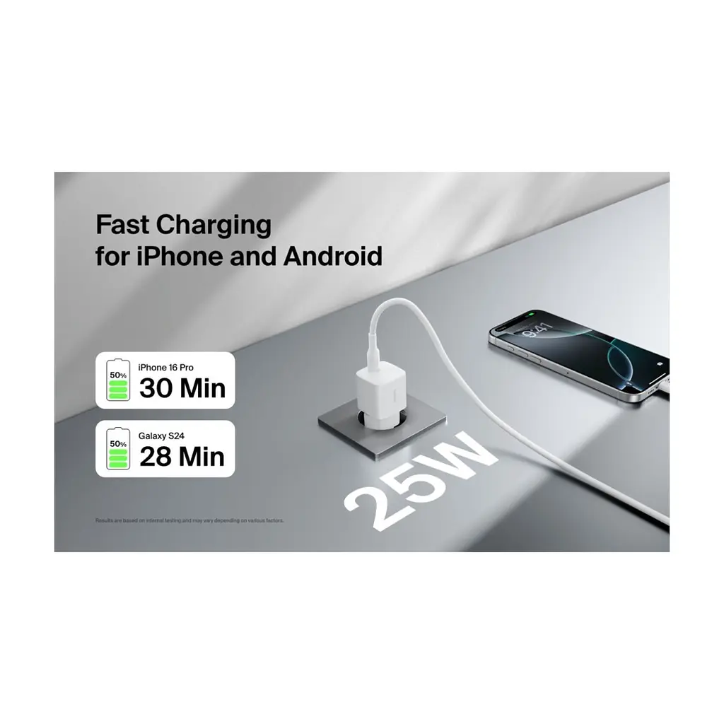 Зарядний пристрій Belkin USB-C PD25W PPS white (WCA012KQWH) - фото 6