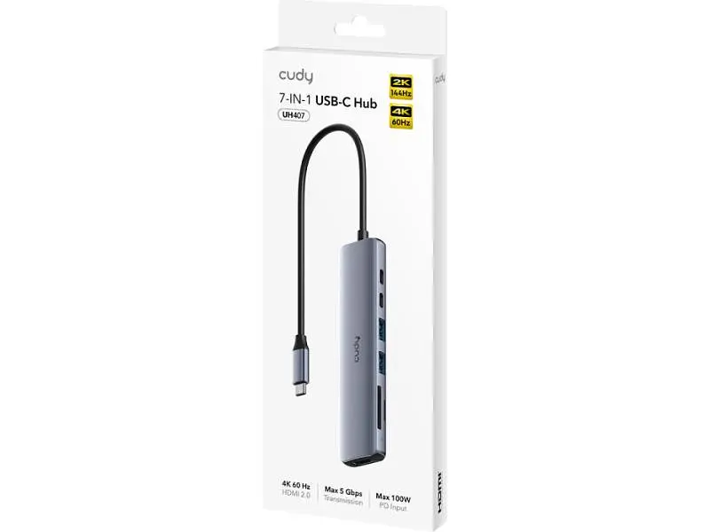 USB-хаб CUDY UH407 Grey - фото 9