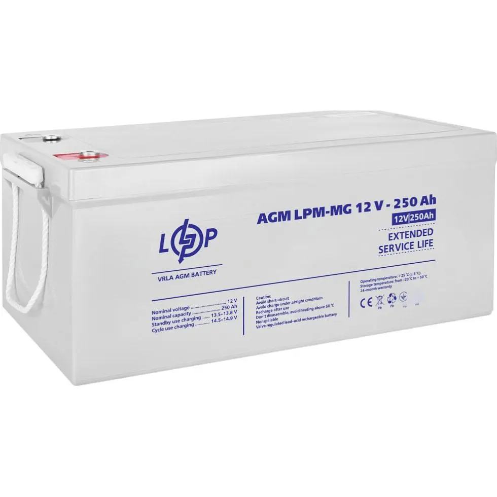 Акумулятор LogicPower AGM-MG 12V/250Ah/3000Wh [4198] [109876] - фото 4