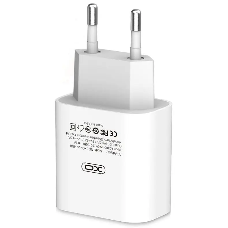Сетевое зарядное устройство XO L40 Type-C PD Power Adapter 18W/1 USB-C White - фото 3