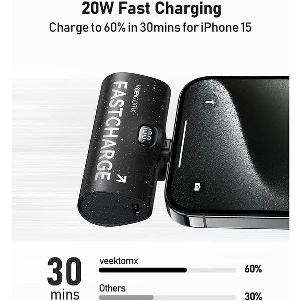 Портативний зарядний пристрій Veektomx Mini USB C 5000 мАг 20 Вт PD & QC 18 Вт - фото 4