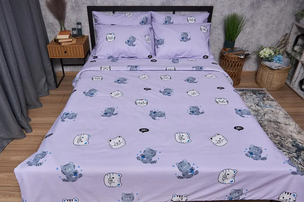 Комплект постільної білизни Moon&Star Бязь Gold Люкс Hello Kitty євро 200х220 наволочки 4х70х70 - фото 2