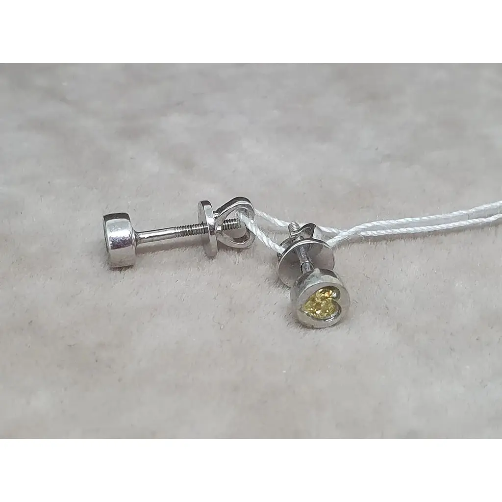 Срібні сережки Vegas з фіанітами. 20010Р Жовтий (Хризоліт) - фото 3