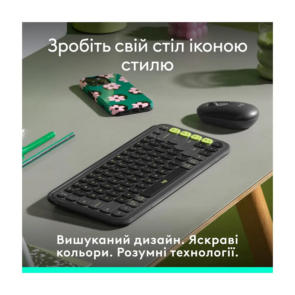 Клавіатура Logitech POP Icon Keys Bluetooth UA Graphite (920-013157) - фото 3