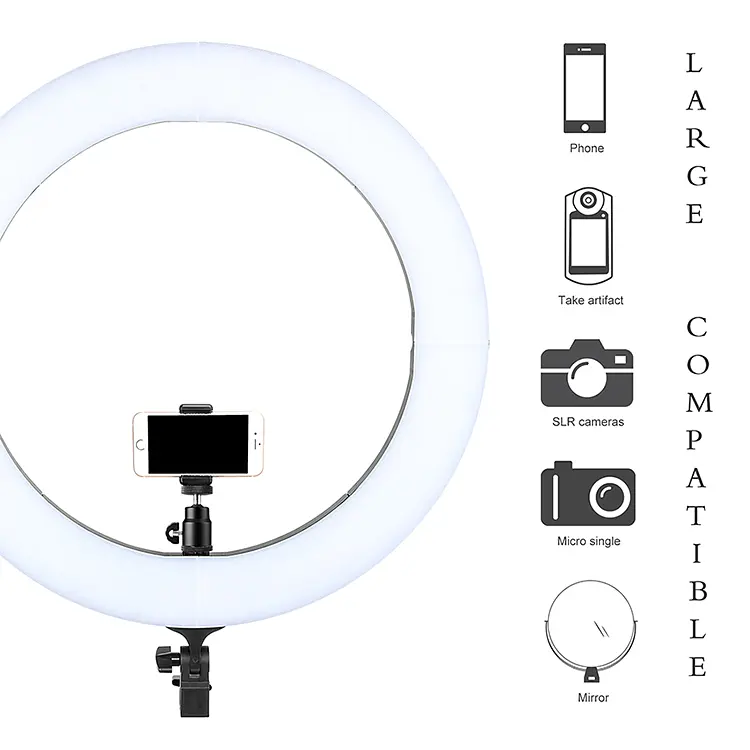 Держатель с кольцевым освещением GRAND 18" ZM448 180cm Tripod Stand лампа со штативом - фото 10