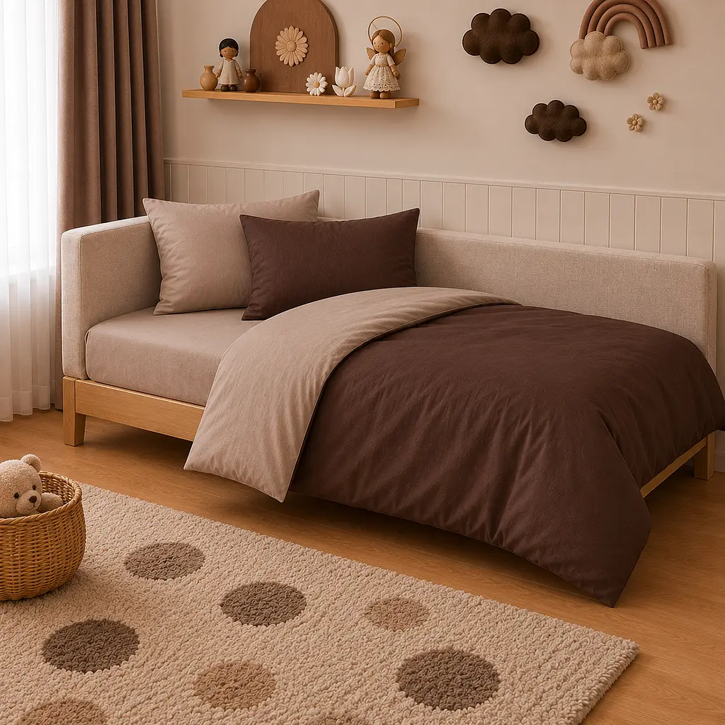 Дитяча постільна білизна MIRSON JUNIOR фланель Cappuchino/Brown 200х220см (2200012803127) - фото 3