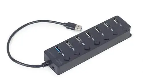 Хаб USB Gembird UHB-U3P1U2P6P-01, Grey, USB 3.1 - 1xUSB 3.1 / 6xUSB 2.0, кабель 50 см - фото 2